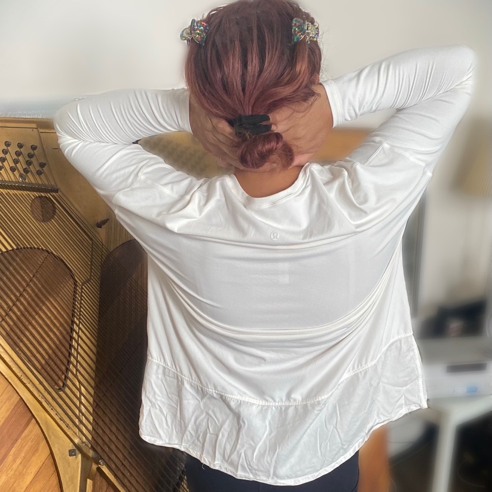 SOLD - Lululemon white Ease of Mind long-sleeved top